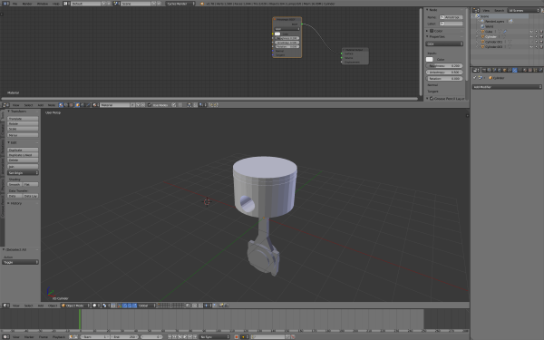 Piston Engine model work in progress in Blender