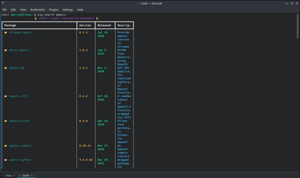 How do I search for an available Python package using pip?