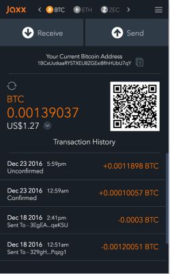 Jaxx wallet