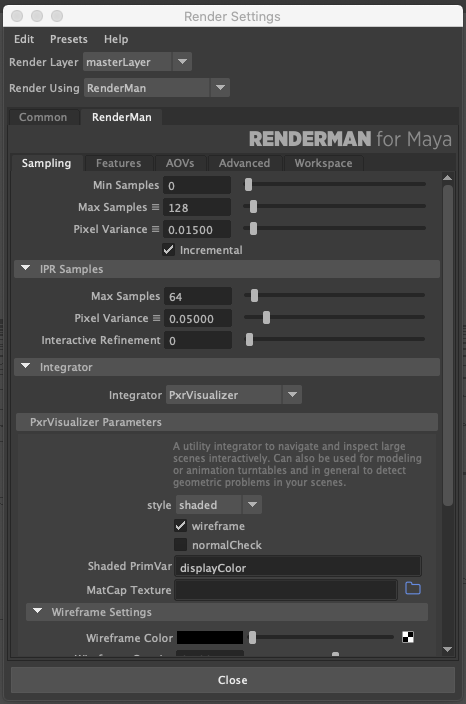 renderman render settings